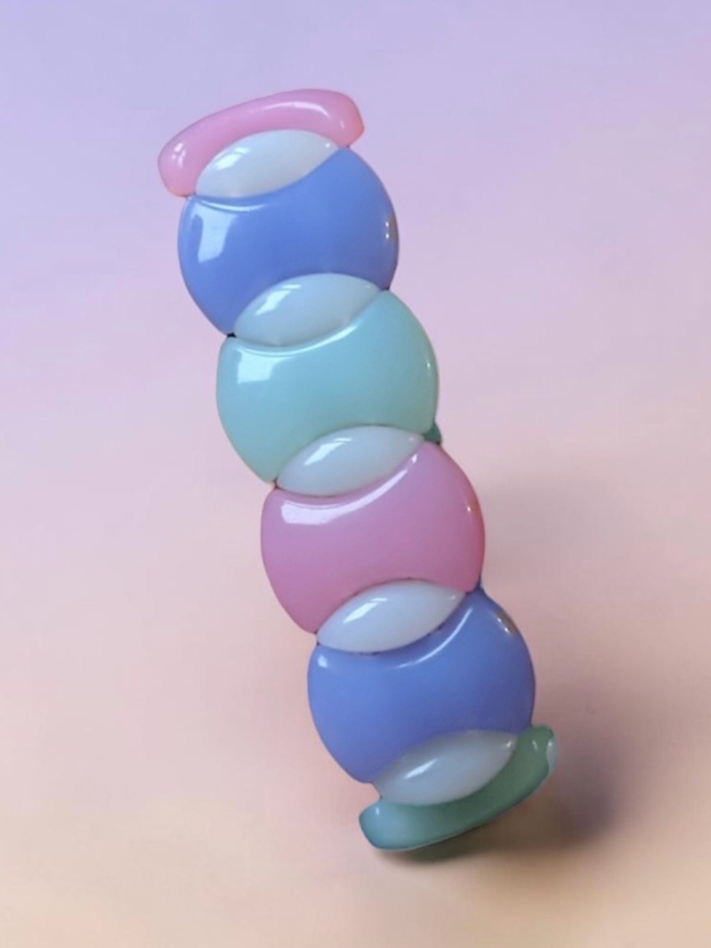 Pastel Pink Blue Mint Interlocking Stretchy Bracelet